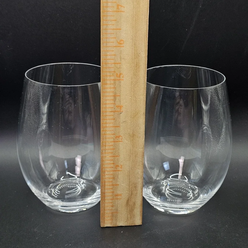 Set of 2 Riedel Stemless‎ The O Wine Tumbler Cabernet/Merlot Glasses